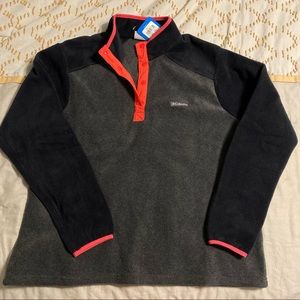 Columbia mount cannon fleece 1/2 snap pullover women's gray pink salmon XXL